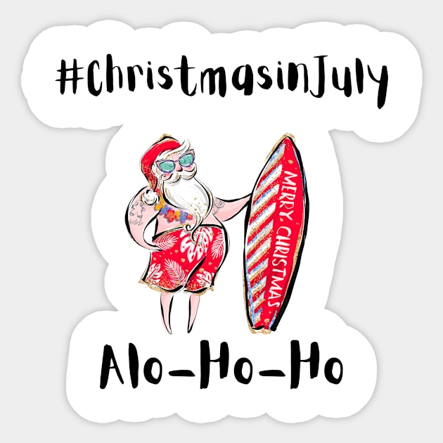 Gift Idea for Christmas in July Party Xmas in July merch Sticker by The Mellow Cats Studio